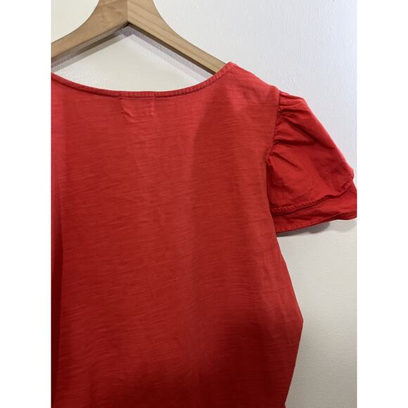 Nation LTD Flutter Puff Sleeve Top 2XL Peasant Romantic Minimalist Capsule Basic - Picture 13 of 16